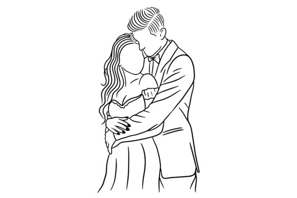 Capturing the Joy: Versatile Wedding Line Art for Designers