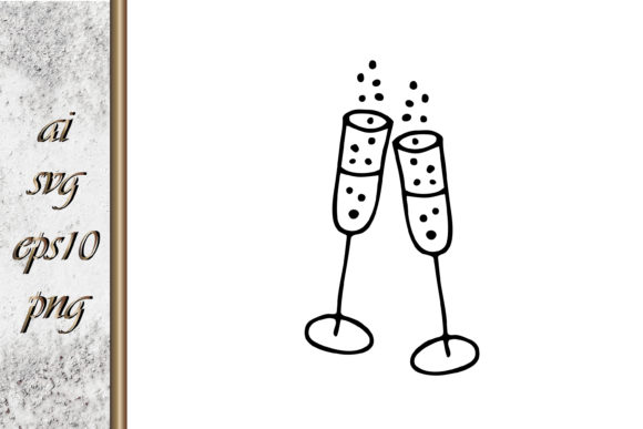 Celebrate with Style: Using Glass Wedding Toast Sketch Drink Vector