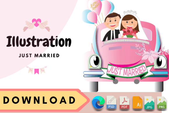 Charming Wedding Illustration SVG for Romantic Designs