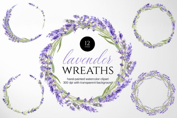 Enchanting Lavender Wreaths Clipart for Your DIY Wedding Vision