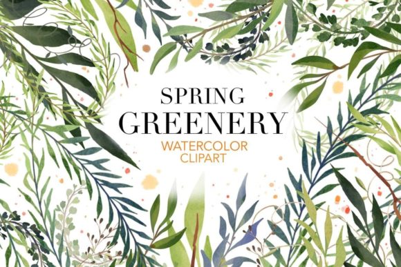 Greenery Watercolor Clipart: Essential for Modern Wedding Design