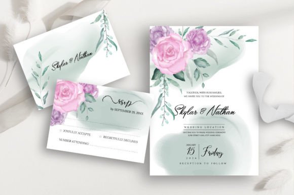 Rose Floral Foliage Wedding Invitation: A Complete Template Guide