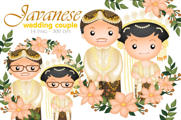 Traditional Wedding Couples with Outfit: 24 Design Elements for Your Projects