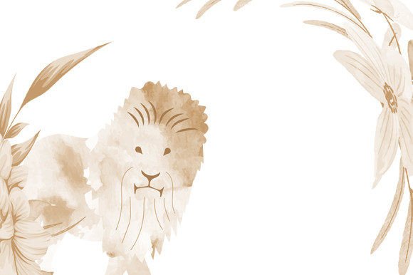 Unleashing Wild Elegance: The Watercolor Lion Wedding Card