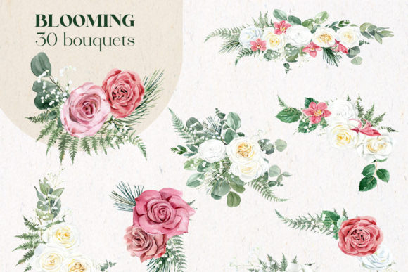 Watercolor Bouquets Clipart: Soft Floral Assets for Wedding Design
