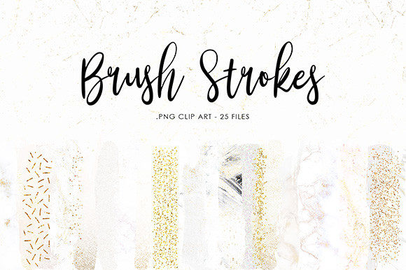 Wedding Brush Strokes ClipArt: Organic Accents for Modern Design