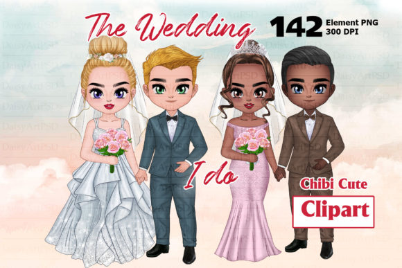 Wedding Chibi Clipart: Adorable Designs for Invitations & Crafts