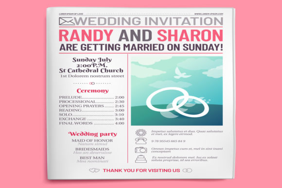 Wedding Invitation Tabloid: A Vintage Newspaper Design for Modern Love